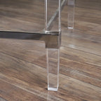 Table basse rectangulaire moderne en verre de 48" avec cadre robuste pour le salon