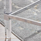 Table basse rectangulaire moderne en verre de 48" avec cadre robuste pour le salon