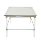 Table basse rectangulaire moderne en verre de 48" avec cadre robuste pour le salon