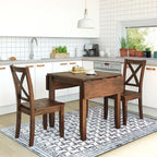 Ensemble table à manger à abattants pour 2 personnes, espresso/marron, 3 pièces