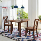 Ensemble table à manger à abattants pour 2 personnes, espresso/marron, 3 pièces