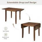 Ensemble table à manger à abattants pour 2 personnes, espresso/marron, 3 pièces
