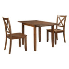 Ensemble table à manger à abattants pour 2 personnes, espresso/marron, 3 pièces