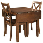 Ensemble table à manger à abattants pour 2 personnes, espresso/marron, 3 pièces