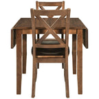 Ensemble table à manger à abattants pour 2 personnes, espresso/marron, 3 pièces