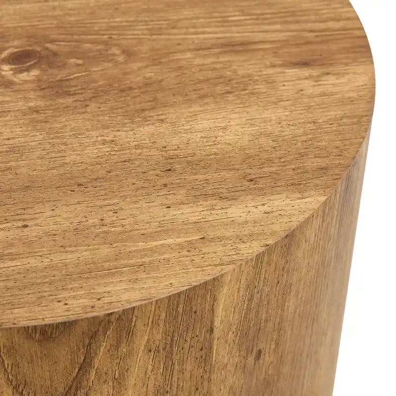 Table basse ronde de 40 cm, bois/blanc, plateau à motifs, une personne, salon