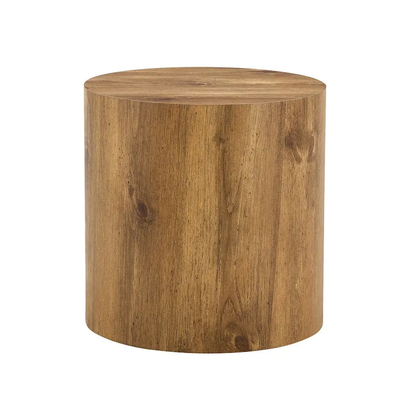Table basse ronde de 40 cm, bois/blanc, plateau à motifs, une personne, salon