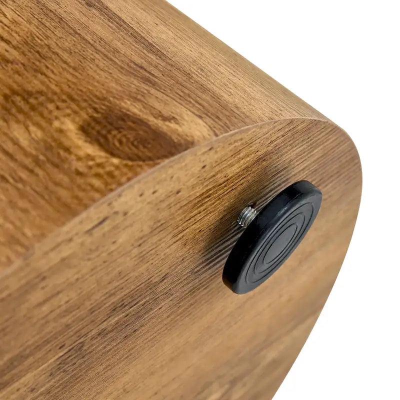 Table basse ronde de 40 cm, bois/blanc, plateau à motifs, une personne, salon