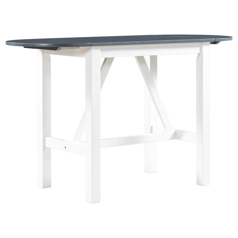 Ensemble de salle à manger de 3 pièces en bois, hauteur comptoir, avec table à rabat et 2 chaises