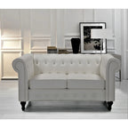 Causeuse Brooks en velours style chesterfield classique