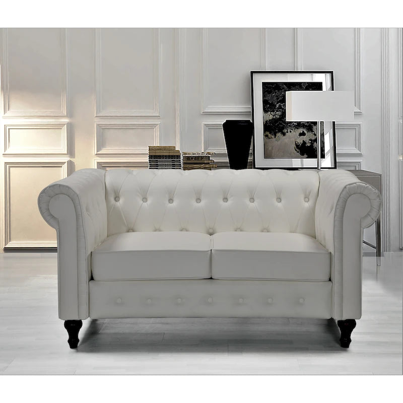 Causeuse Brooks en velours style chesterfield classique