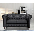 Causeuse Brooks en velours style chesterfield classique