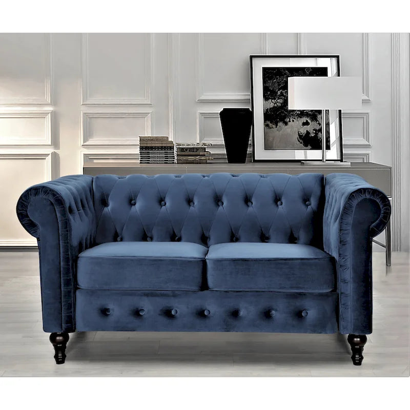 Causeuse Brooks en velours style chesterfield classique