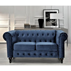 Causeuse Brooks en velours style chesterfield classique