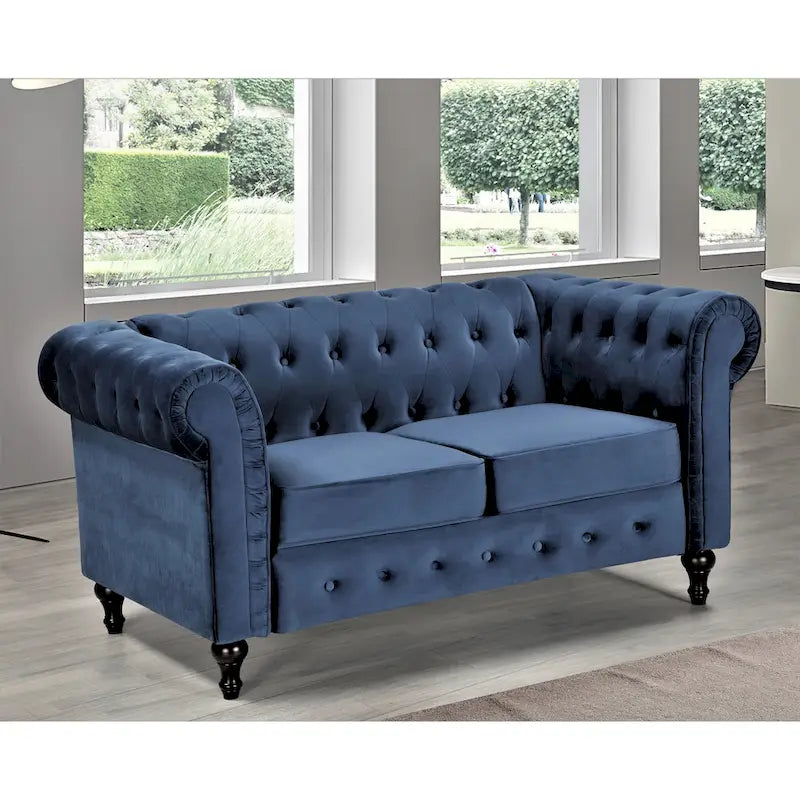 Causeuse Brooks en velours style chesterfield classique