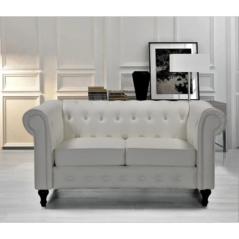 Causeuse Brooks en velours style chesterfield classique