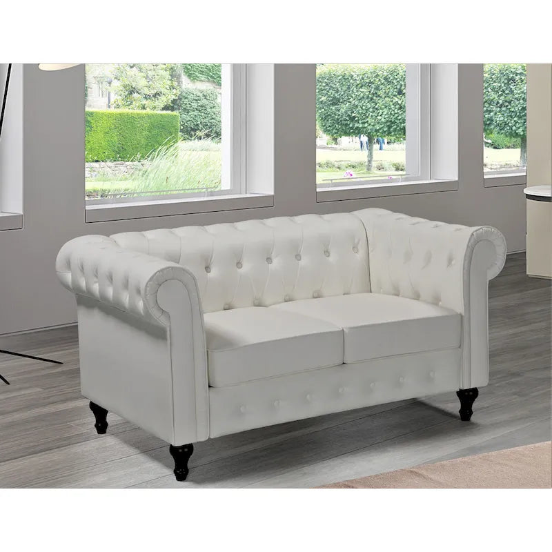 Causeuse Brooks en velours style chesterfield classique