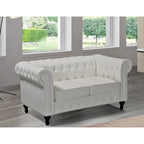 Causeuse Brooks en velours style chesterfield classique