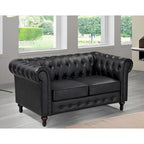 Causeuse Brooks en velours style chesterfield classique