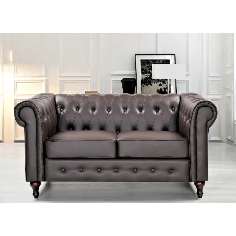 Causeuse Brooks en velours style chesterfield classique