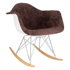 Fauteuil à bascule en velours – Monoplace, piètement Eiffel | Bleu sarcelle / Marron café / Gris nuage / Violet