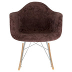 Fauteuil à bascule en velours – Monoplace, piètement Eiffel | Bleu sarcelle / Marron café / Gris nuage / Violet
