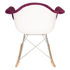 Fauteuil à bascule en velours – Monoplace, piètement Eiffel | Bleu sarcelle / Marron café / Gris nuage / Violet