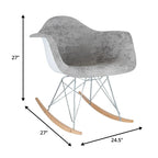 Fauteuil à bascule en velours – Monoplace, piètement Eiffel | Bleu sarcelle / Marron café / Gris nuage / Violet