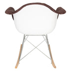 Fauteuil à bascule en velours – Monoplace, piètement Eiffel | Bleu sarcelle / Marron café / Gris nuage / Violet