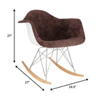 Fauteuil à bascule en velours – Monoplace, piètement Eiffel | Bleu sarcelle / Marron café / Gris nuage / Violet