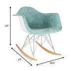 Fauteuil à bascule en velours – Monoplace, piètement Eiffel | Bleu sarcelle / Marron café / Gris nuage / Violet