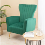 Fauteuil d'appoint en velours avec pieds dorés