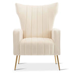 Fauteuil d'appoint en velours avec pieds dorés