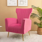 Fauteuil d'appoint en velours avec pieds dorés