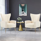 Fauteuil d'appoint en velours avec pieds dorés