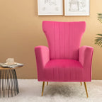 Fauteuil d'appoint en velours avec pieds dorés