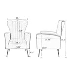 Fauteuil d'appoint en velours avec pieds dorés