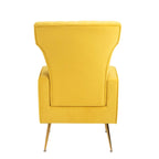 Fauteuil d'appoint en velours avec pieds dorés