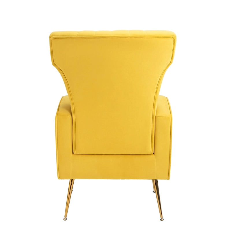Fauteuil d'appoint en velours avec pieds dorés