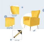Fauteuil d'appoint en velours avec pieds dorés