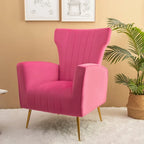 Fauteuil d'appoint en velours avec pieds dorés