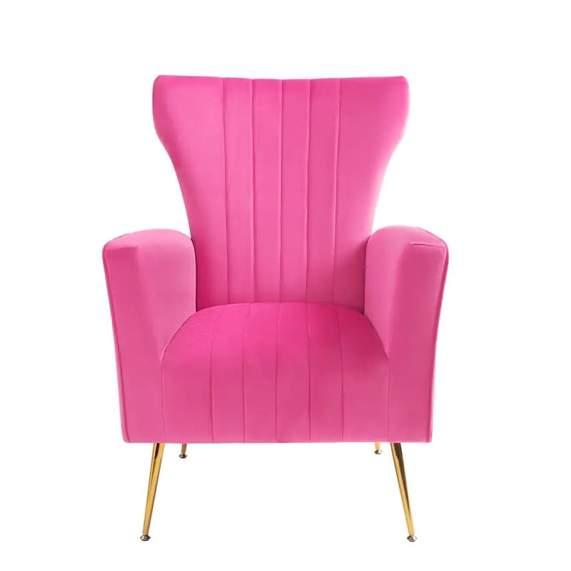 Fauteuil d'appoint en velours avec pieds dorés