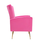 Fauteuil d'appoint en velours avec pieds dorés