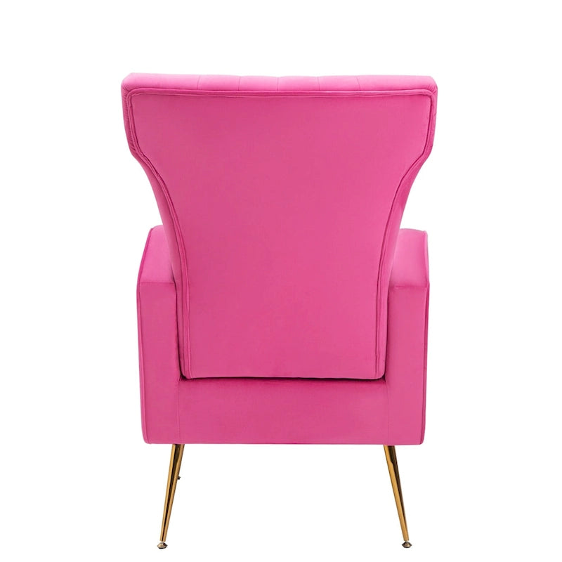 Fauteuil d'appoint en velours avec pieds dorés