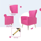 Fauteuil d'appoint en velours avec pieds dorés