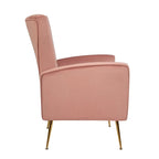Fauteuil d'appoint en velours avec pieds dorés