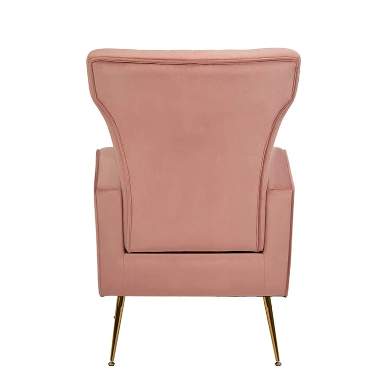 Fauteuil d'appoint en velours avec pieds dorés