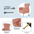 Fauteuil d'appoint en velours avec pieds dorés