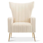 Fauteuil d'appoint en velours avec pieds dorés