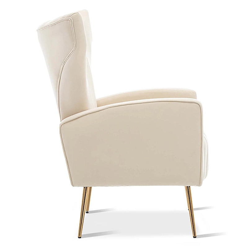 Fauteuil d'appoint en velours avec pieds dorés